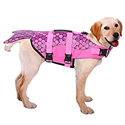 ASENKU Dog Life Jacket Ripstop Pet Floatation Vest Saver Swimsuit