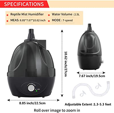 BETAZOOER Reptile Humidifier Mister Fogger with Extension Tube/Hose