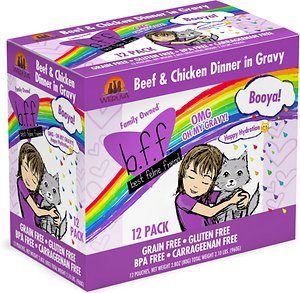 BFF OMG Booya! Beef & Chicken Dinner in Gravy Grain-Free Cat Food Pouches