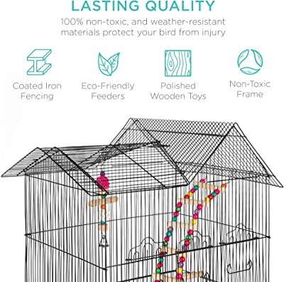 Best Choice Products Indoor Outdoor Iron Birdcage w/ Removable Tray