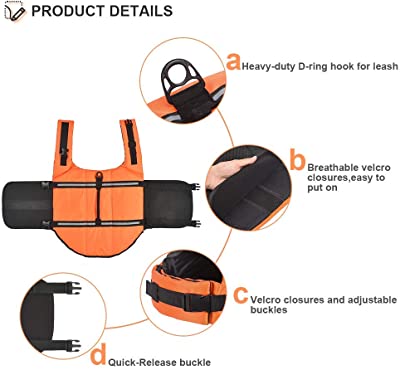 Doglay Dog Life Jacket with Reflective Stripes