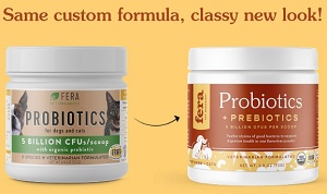 Fera Pet Organics Probiotics with Organic Prebiotics for Dogs & Cats, 72-g