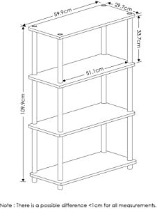 Furinno Turn-N-Tube 4-Tier Multipurpose Shelf Display Rack