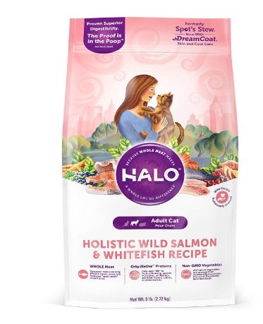 Halo Holistic Wild Salmon & Whitefish Recipe Adult Dry Cat Food