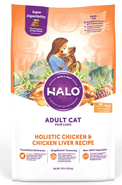 Halo Holistic Chicken & Chicken Liver Recipe Adult Dry Cat Food