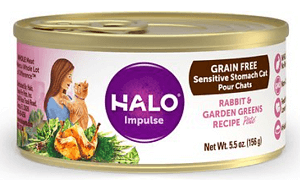Halo Rabbit & Garden Greens Recipe Grain-Free Sensitive Stomach Canned Cat Food