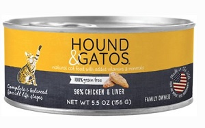 Hound & Gatos 98% Chicken & Liver Grain-Free Canned Cat Food
