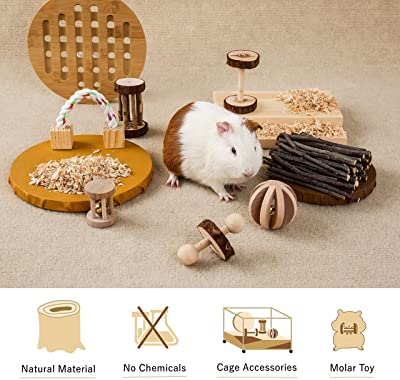 JanYoo Guinea Pig Toys Chinchilla Hamster Roller Rat Chews Toys