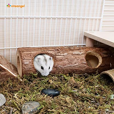 Niteangel Natural Wooden Hamster and Mouse Tunnel Tube