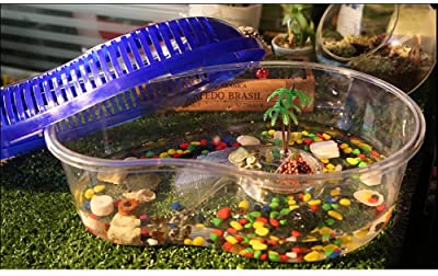 OMEM Portable Reptile House Terrarium Habitat Clear and Breathable