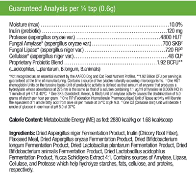 Only Natural Pet Complete Gut Health Probiotic & Enzyme Digestive Powder Dog & Cat Supplement