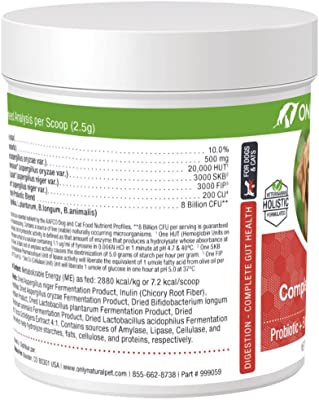 Only Natural Pet Complete Gut Health Probiotic & Enzyme Digestive Powder Dog & Cat Supplement