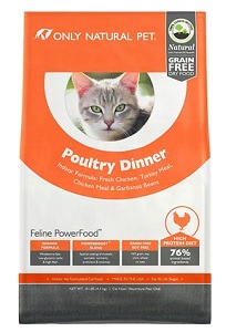Only Natural Pet Feline PowerFood Poultry Dinner Grain-Free Dry Cat Food