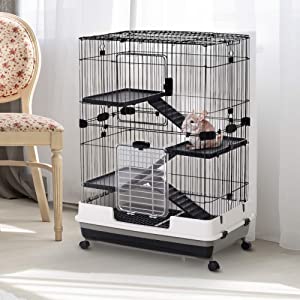 PawHut 32”L 4-Level Indoor Small Animal Rabbit Cage