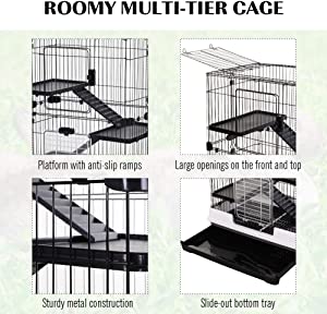 PawHut 32”L 4-Level Indoor Small Animal Rabbit Cage