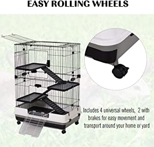 PawHut 32”L 4-Level Indoor Small Animal Rabbit Cage