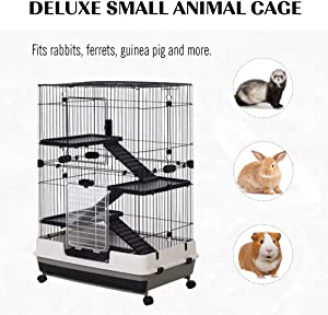 PawHut 32”L 4-Level Indoor Small Animal Rabbit Cage