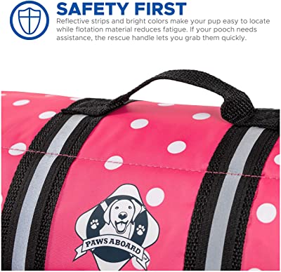 Paws Aboard Dog Life Jacket, Neoprene Dog Life Vest for Swimming and Boating