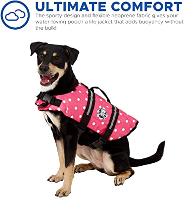 Paws Aboard Dog Life Jacket, Neoprene Dog Life Vest for Swimming and Boating