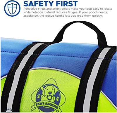 Paws Aboard Dog Life Jacket, Neoprene Dog Life Vest