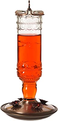 Perky-Pet Antique Bottle 10-Ounce Glass Hummingbird Feeder