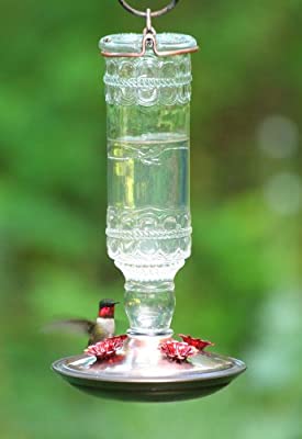 Perky-Pet Antique Bottle 10-Ounce Glass Hummingbird Feeder