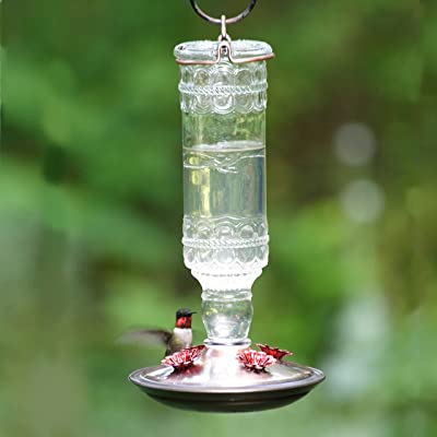 Perky-Pet Antique Bottle 10-Ounce Glass Hummingbird Feeder