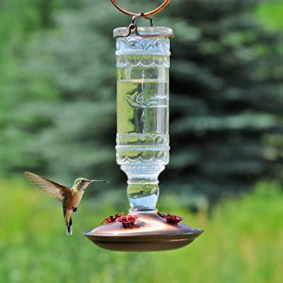 Perky-Pet Antique Bottle 10-Ounce Glass Hummingbird Feeder