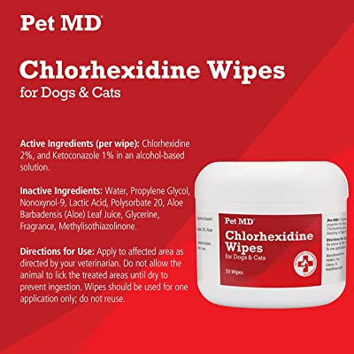Pet MD Chlorhexidine Wipes