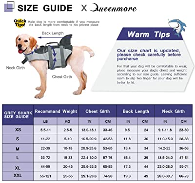 Queenmore Dog Life Jacket Ripstop Dog Safety Vest