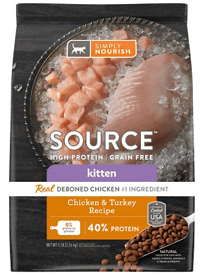 Simply Nourish Source Chicken & Turkey Recipe High-Protein Grain-Free Kitten Dry Cat Food