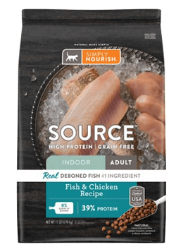 Simply Nourish Source Fish & Chicken Recipe High-Protein Grain-Free Adult Indoor Dry Cat Food