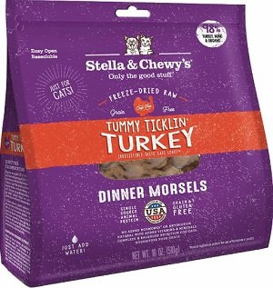 Stella & Chewy's Tummy Ticklin' Turkey Dinner Morsels Freeze-Dried Raw Cat Food