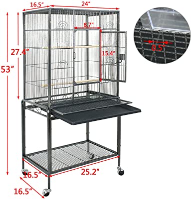 Super Deal Wrought Iron Bird Cage with Stand