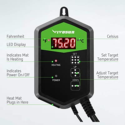 VIVOSUN Digital Heat Mat Thermostat Temperature Controller
