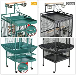 Yaheetech Wrought Iron Rolling Large Bird Cage