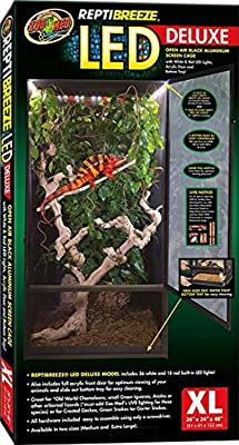 Zoo Med ReptiBreeze LED Deluxe Open Air Aluminum Screen Habitat