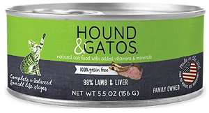 Hound & Gatos Wet Cat Food, 98% Lamb & Liver
