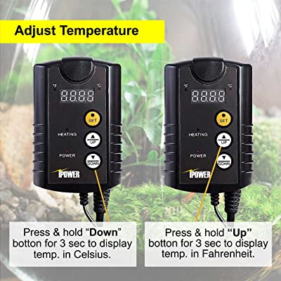 iPower GLHTMTCONTROL 40-108 Degrees Fahrenheit Digital Heat Mat Thermostat