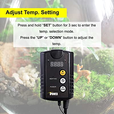 iPower GLHTMTCONTROL 40-108 Degrees Fahrenheit Digital Heat Mat Thermostat