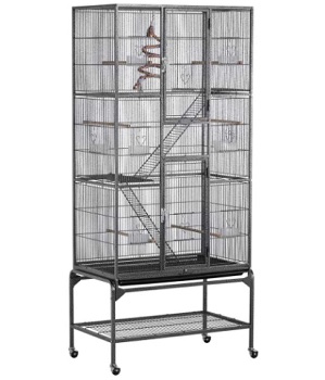 YAHEETECH 69-Inch Extra Large Wrought Iron 3 Levels Small Animal Cage