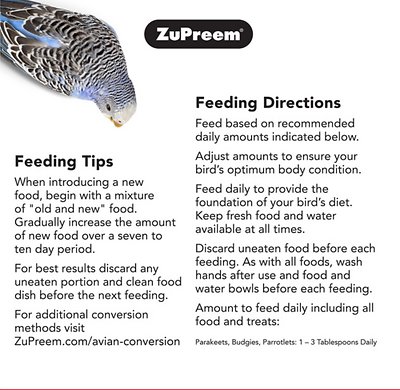 ZuPreem FruitBlend Flavor with Natural Fruit Flavors Daily Small Bird Food
