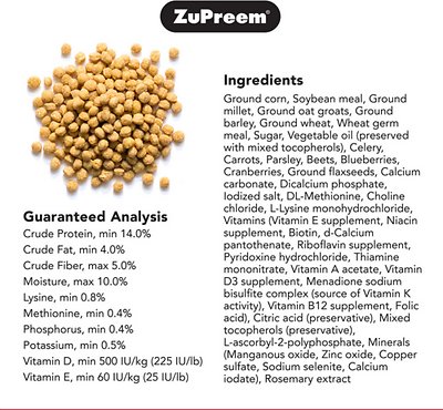 ZuPreem Natural with Vitamins, Minerals & Amino Acids Medium Bird Food