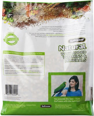 ZuPreem Natural Daily Parrot & Conure Bird Food