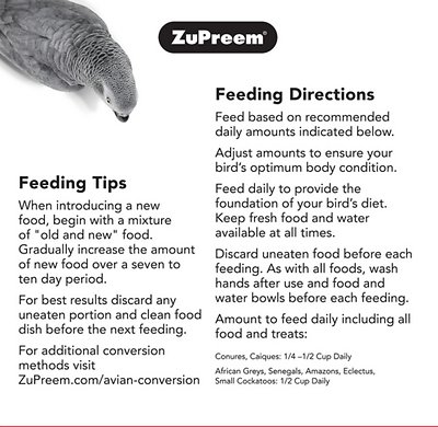 ZuPreem Natural Daily Parrot & Conure Bird Food