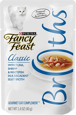 Fancy Feast Classic Broths with Tuna, Shrimp & Whitefish Cat Food Pouches