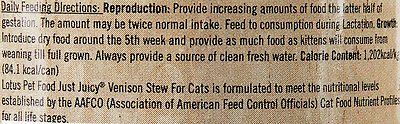 Lotus Just Juicy Venison Stew Grain-Free Canned Cat Food
