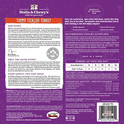 Stella & Chewy's Tummy Ticklin' Turkey Dinner Morsels Freeze-Dried Raw Cat Food