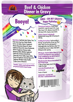 BFF OMG Booya! Beef & Chicken Dinner in Gravy Grain-Free Cat Food Pouches