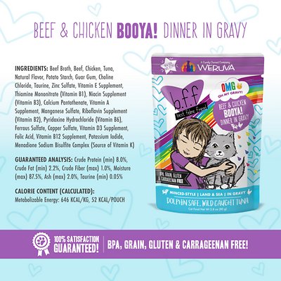 BFF OMG Booya! Beef & Chicken Dinner in Gravy Grain-Free Cat Food Pouches
